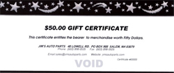 gift certificate
